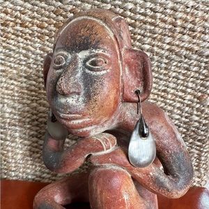 Alexis Bittar Lucite Drop Earrings Silver Teardrop